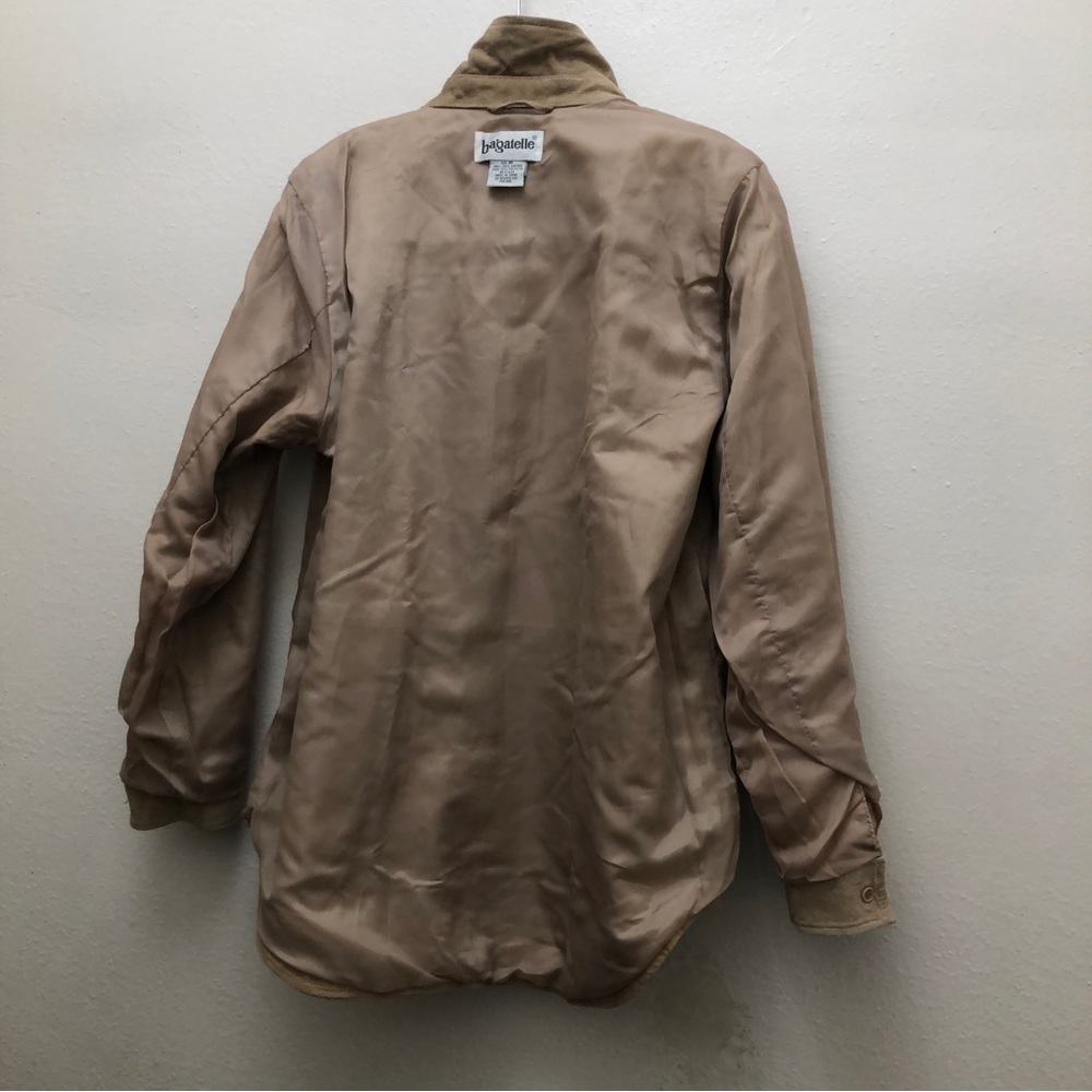 Bagatelle Leather Button Down Shirt Women's Size M Tan - Picture 11 of 12